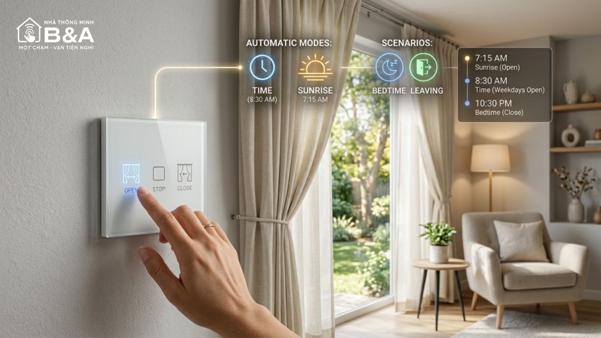 10+ Tiêu Chí Lựa Chọn Công Tắc Cảm Ứng Thông Minh Cho Ngôi Nhà Hiện Đại 10 Công tắc cảm ứng điều khiển rèm