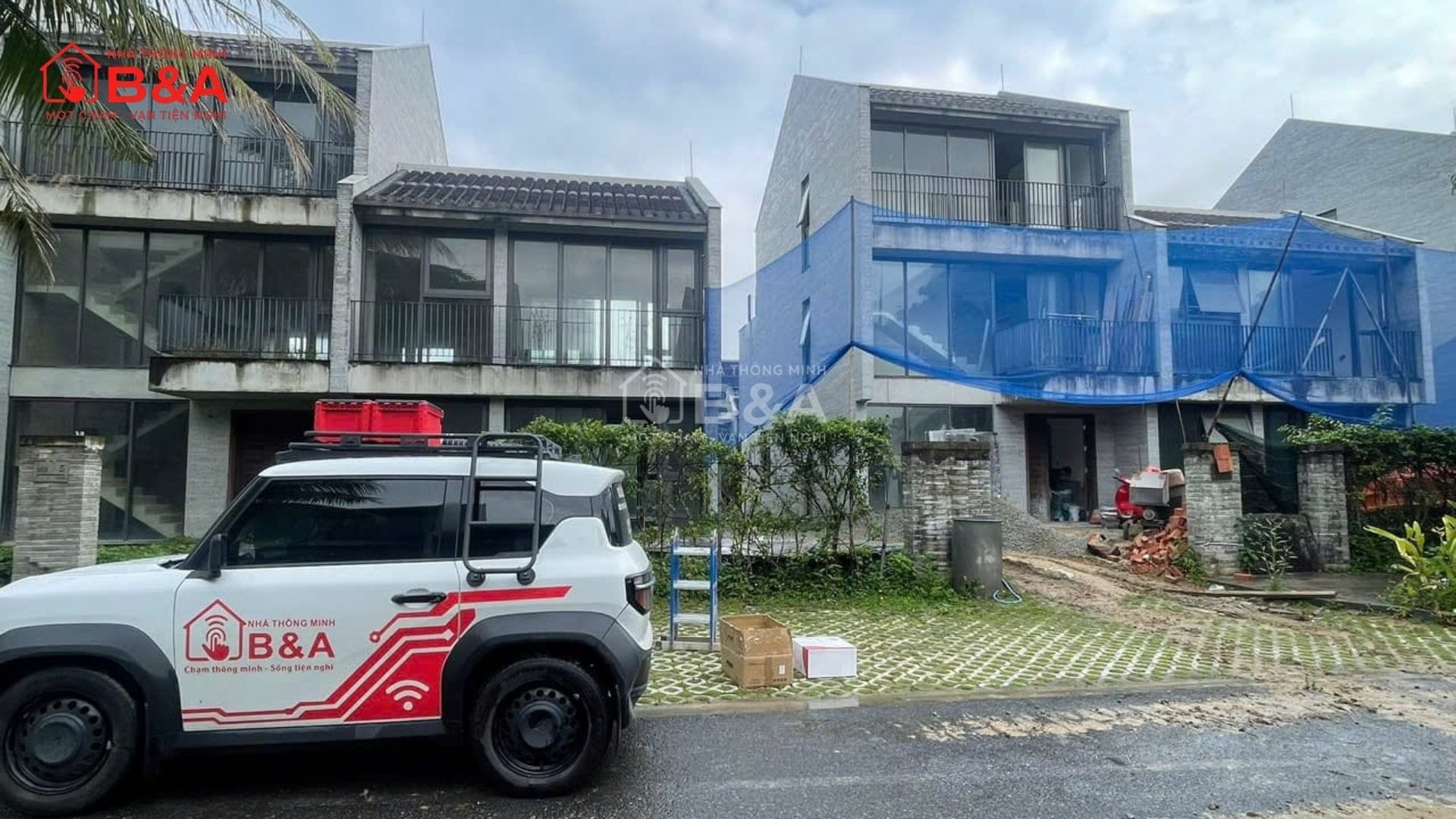 Thi Công Hệ Thống Điện Nhẹ Villa Casamia Nam Hội An Đà Nẵng 3 Đội ngũ B&A Smarthome đến khảo sát thi công hệ thống điện nhẹ Villa Casamia