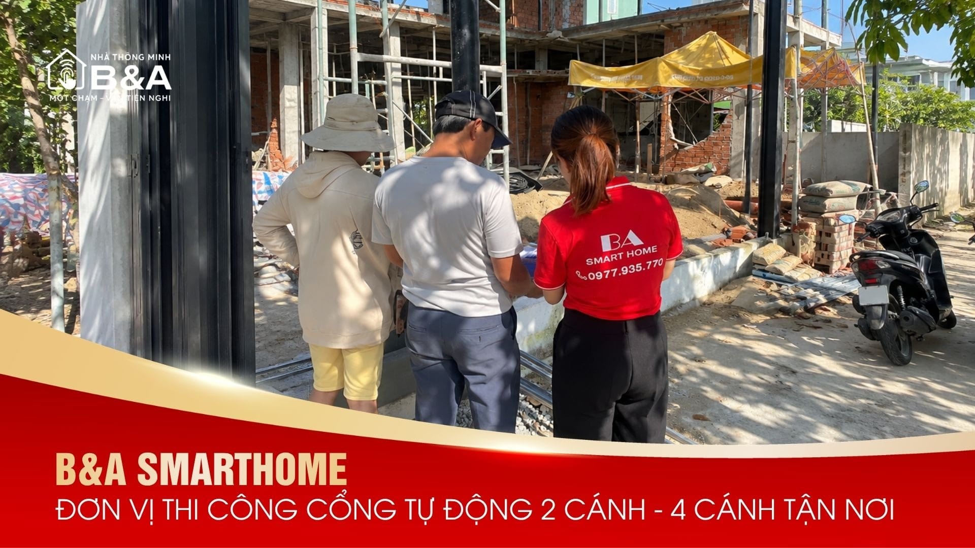 B&A Smarthome - Đơn vị chuyên thi công lắp đặt cổng tự động 4 cánh tận nơi